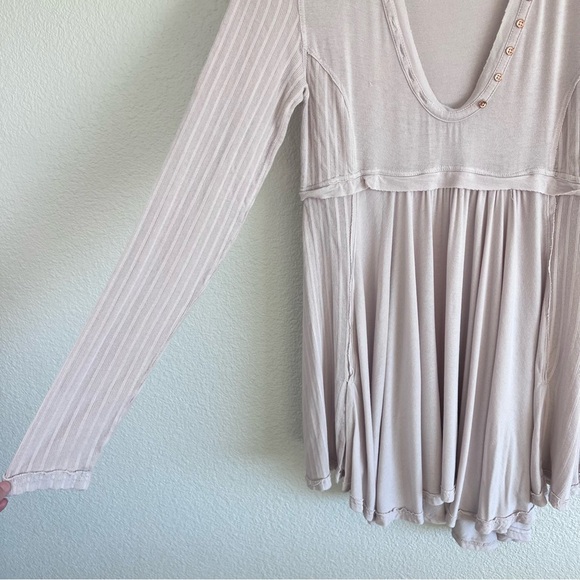 Free People Women’s Birdie Henley in Lilac - Picture 7 of 16